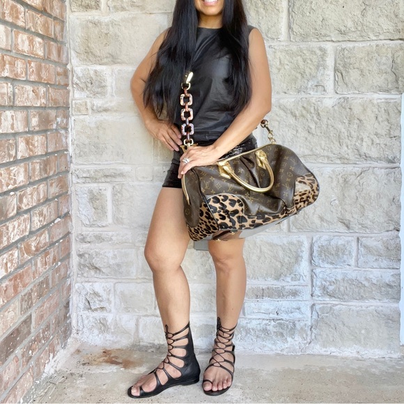 Louis Vuitton Stephen Sprouse Boston Crossbody Monogram Leopard Gold Black Bag - Picture 1 of 16